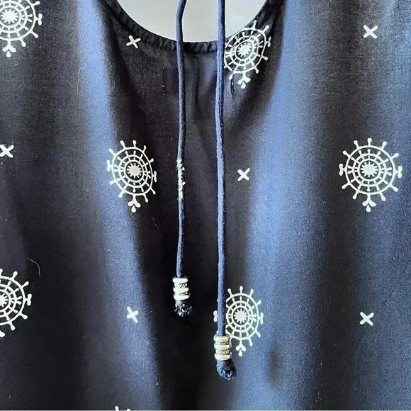 C Label Boho Blue Printed Tunic Mini Dress Size S - Picture 7 of 10